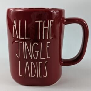 Rae Dunn Coffee Mug Tea Holiday All The Jingle Ladies Holiday Christmas Red Cup